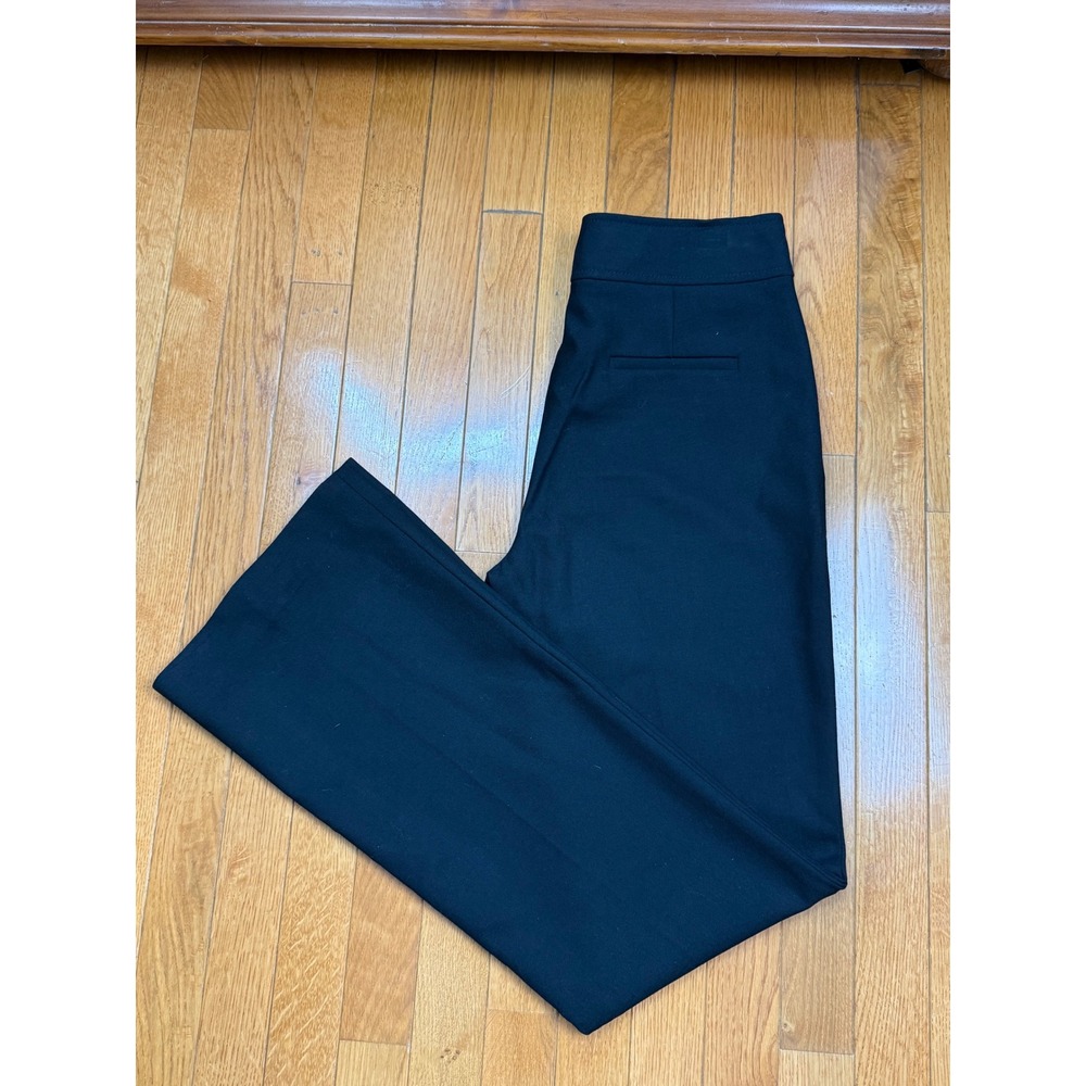 J.Crew Womens Black Wool Blend Wide Leg Trousers Side Zip Dress Pants‎ E0922 6